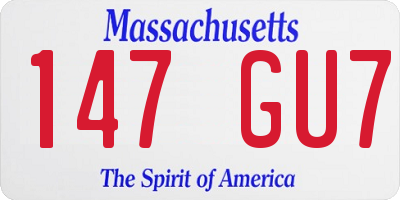 MA license plate 147GU7