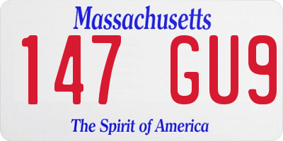 MA license plate 147GU9