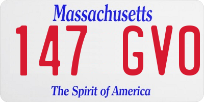 MA license plate 147GV0