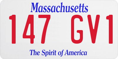 MA license plate 147GV1