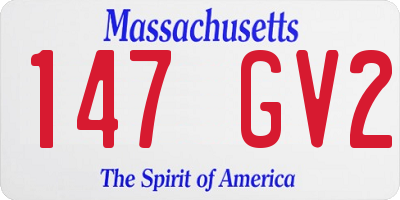 MA license plate 147GV2