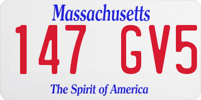 MA license plate 147GV5