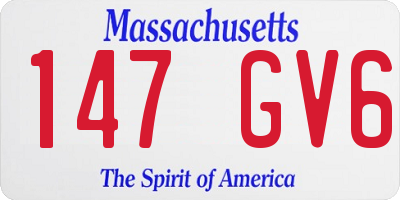 MA license plate 147GV6