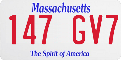 MA license plate 147GV7
