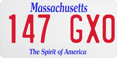MA license plate 147GX0