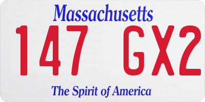 MA license plate 147GX2