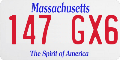 MA license plate 147GX6