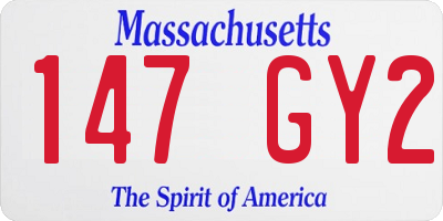 MA license plate 147GY2