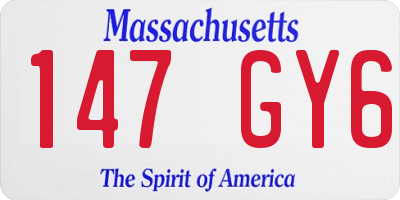 MA license plate 147GY6