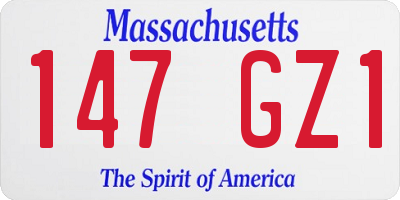 MA license plate 147GZ1