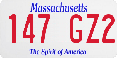MA license plate 147GZ2