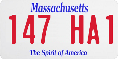 MA license plate 147HA1