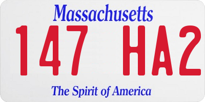 MA license plate 147HA2