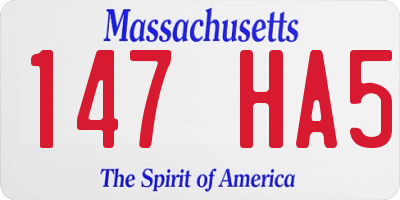 MA license plate 147HA5