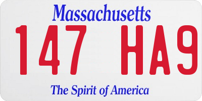 MA license plate 147HA9