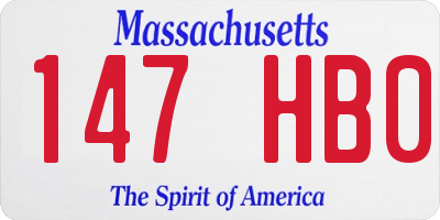 MA license plate 147HB0
