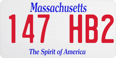 MA license plate 147HB2
