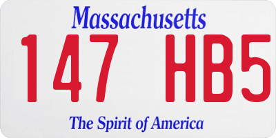 MA license plate 147HB5