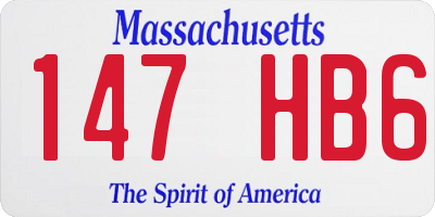 MA license plate 147HB6