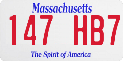 MA license plate 147HB7
