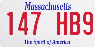 MA license plate 147HB9