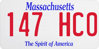 MA license plate 147HC0