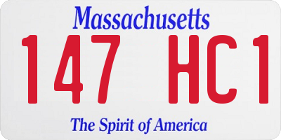 MA license plate 147HC1