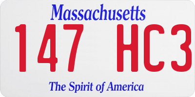 MA license plate 147HC3