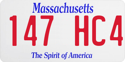 MA license plate 147HC4