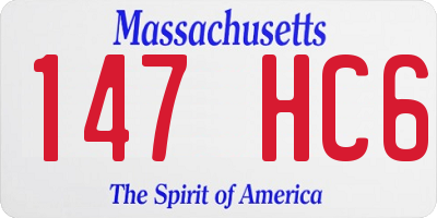 MA license plate 147HC6