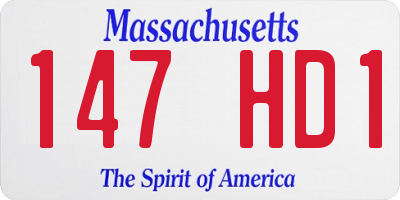 MA license plate 147HD1