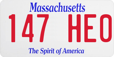 MA license plate 147HE0