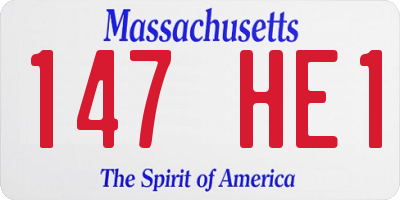 MA license plate 147HE1