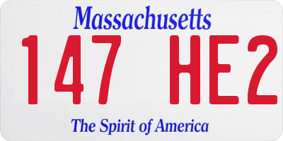 MA license plate 147HE2