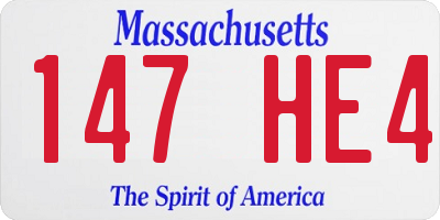 MA license plate 147HE4