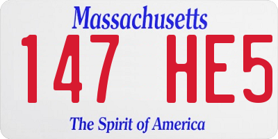 MA license plate 147HE5