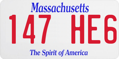 MA license plate 147HE6