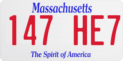 MA license plate 147HE7