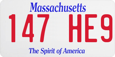 MA license plate 147HE9
