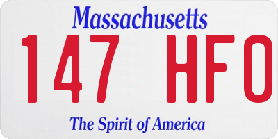 MA license plate 147HF0