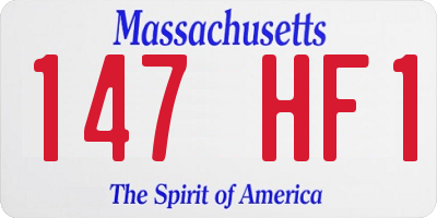 MA license plate 147HF1