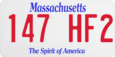 MA license plate 147HF2
