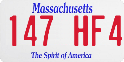 MA license plate 147HF4