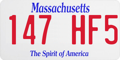 MA license plate 147HF5