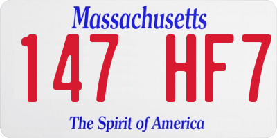 MA license plate 147HF7