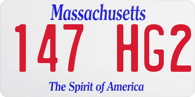MA license plate 147HG2