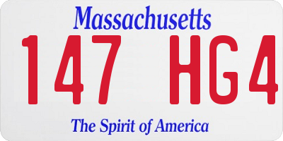 MA license plate 147HG4