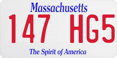 MA license plate 147HG5
