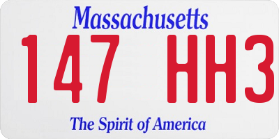 MA license plate 147HH3