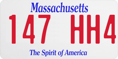 MA license plate 147HH4